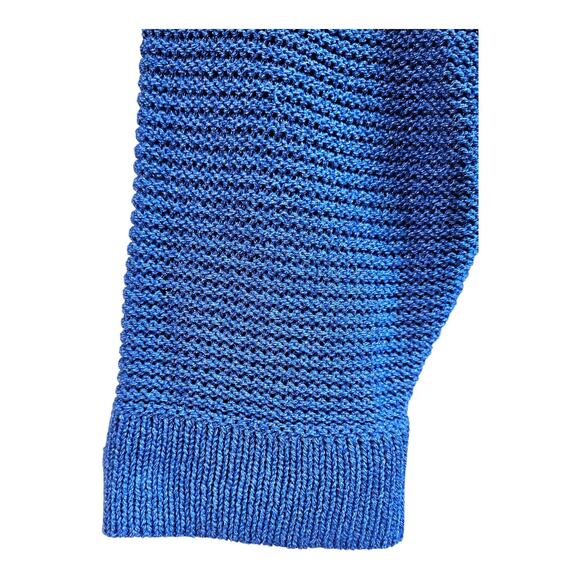 STYLE & CO Women L Shrug Cardigan Sweater Button Cobalt Blue Silver Cropped NEW - Picture 6 of 8